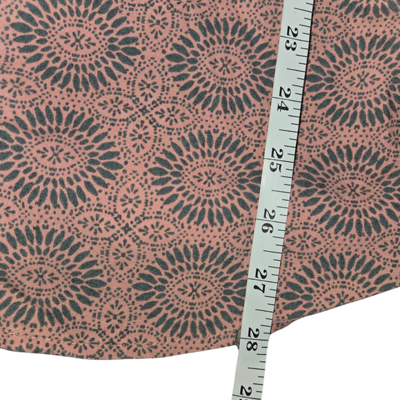 Eco Threads Womens Large Snap Up Shirt Dusty Rose Geometric Sustainable Recycled - Picture 9 of 14